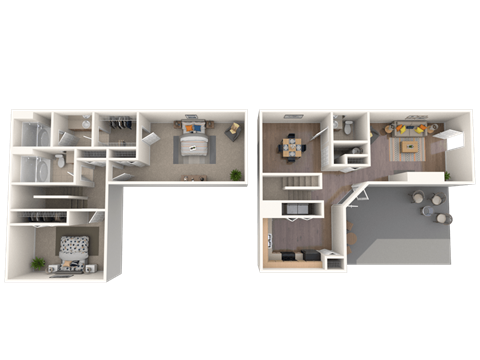 Mirador at Idlewood Apartments in Clarkston, GA photo of two bedroom townhome floorplan